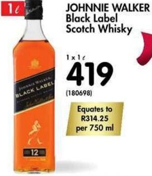 Makro Johnnie Walker Black Label Scotch Whisky 1L offer