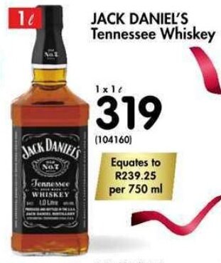 Makro Jack Daniel's Tennessee Whiskey 1L offer