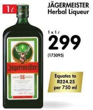 Makro Jägermeister Herbal Liqueur 1L offer