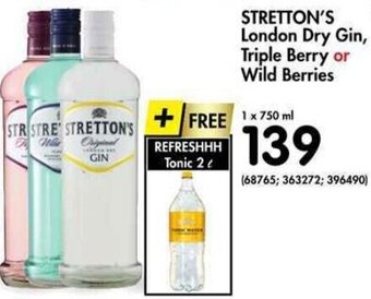 Stretton's London Dry Gin, Triple Berry or Wild Berries 750ml