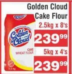 Advance Cash n Carry Golden Cloud Cake Flour 2.5kg x 8's offer