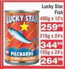 Advance Cash n Carry Lucky Star Fish 400g x 12's offer