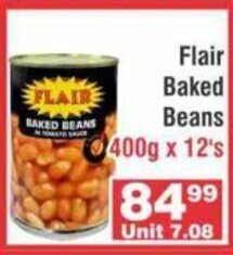 Advance Cash n Carry Flair Baked Beans 400g x 12's offer