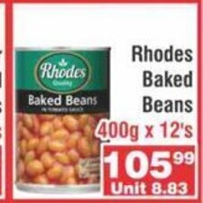 Rhodes Baked Beans 400g x 12's