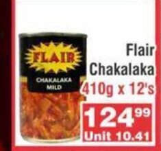 Advance Cash n Carry Flair Chakalaka 410g x 12's offer