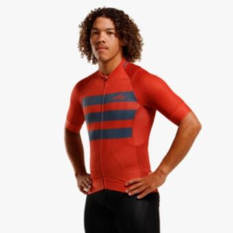 Totalsports Men's first ascent strike burnt mandarin/blue jersey offer