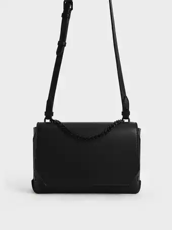 Charles & Keith Chain handle shoulder bag - ultra-matte black offer