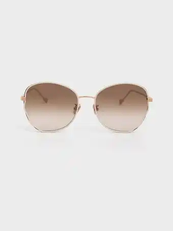 Cut-out frame butterfly sunglasses
 - cream