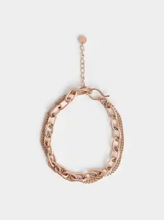 Charles & Keith Double chain bracelet - rose gold offer