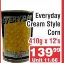 Everyday Cream Style Corn 410g x 12's
