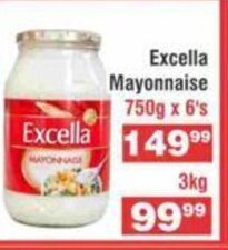 Advance Cash n Carry Excella Mayonnaise 750g x 6's offer