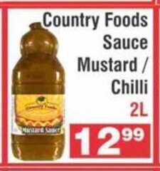 Advance Cash n Carry Country Foods Sauce Mustard / Chilli 2L offer