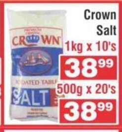 Advance Cash n Carry Crown Salt 1kg x 10's offer