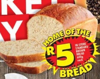 Shoprite In-Store Standard Brown Bread 600g each offer