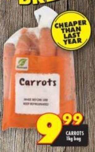 Shoprite Carrots 1kg bag offer