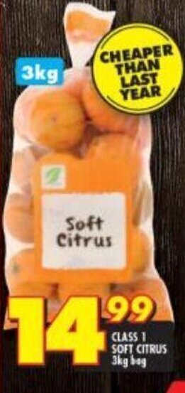 Shoprite Class 1 Soft Citrus 3kg bag offer