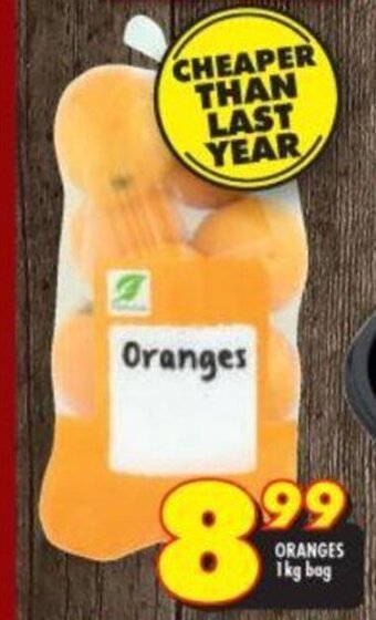 Shoprite Oranges 1kg bag offer