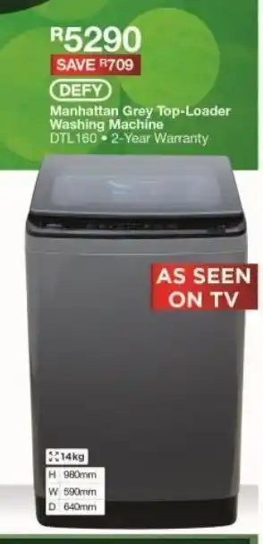 House & Home Manhattan grey top-loader washing machine defy offer