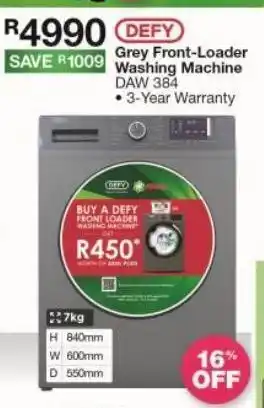 House & Home Grey front-loader washing machine offer