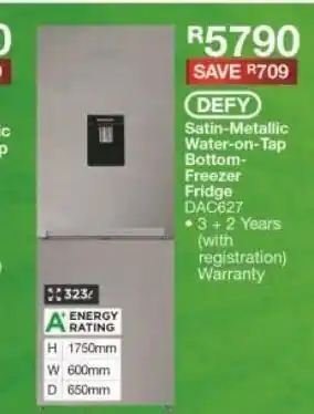 House & Home Satin-metallic water-on-tap bottom-freezer fridge offer