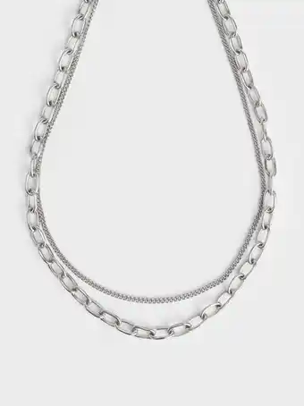 Double chain necklace
- silver