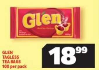 Usave Glen Tagless Tea Bags 100 per pack offer