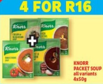 Usave Knorr Packet Soup all variants 4 x 50g offer