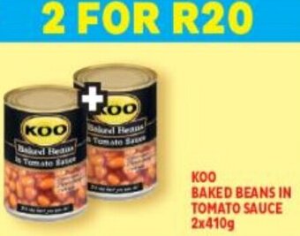 Koo Baked Beans in Tomato Sauce 2 x 410g
