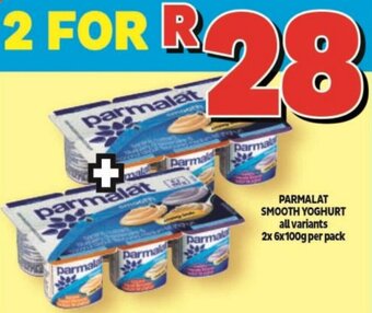 Usave Parmalat Smooth Yoghurt all variants 2 x 6 x 100g per pack offer