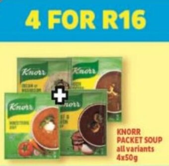 Usave Knorr Packet Soup all variants 4 x 50g offer