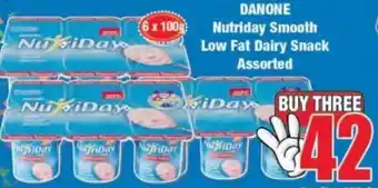 Boxer Danone Nutriday Smooth Low Fat Dairy Snack Assorted 3x6x100g offer
