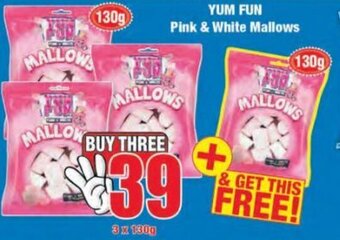 Boxer Yum Fun Pink & White Mallows 3 x 130g offer