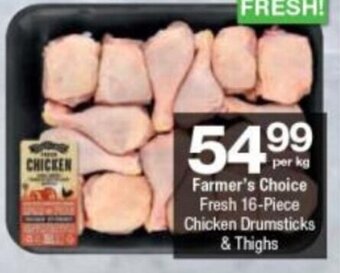 Checkers Farmer's Choice Fresh 16-Piece Chicken Drumsticks & Thighs offer