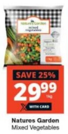 Checkers Natures Garden Mixed Vegetables 1kg offer