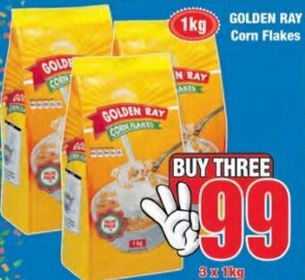 Boxer Golden Ray Corn Flakes 3 x 1kg offer