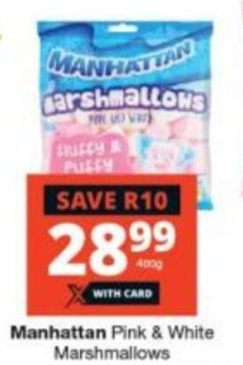 Checkers Manhattan Pink & White Marshmallows 400g offer