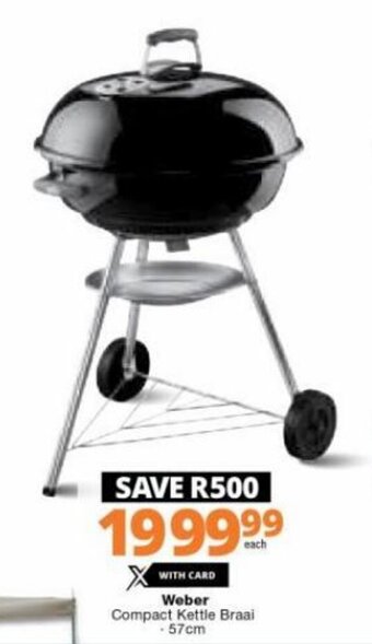 Checkers Weber Compact Kettle Braai 57cm offer