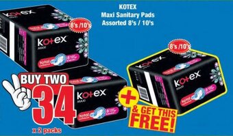 Boxer Kotex Maxi Sanitary Pads Assorted 8's/10's offer