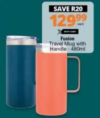 Checkers Fusion Travel Mug with Handle 480ml offer