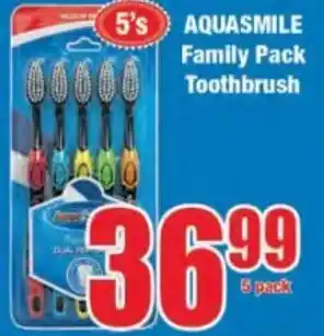 Boxer Aquasmile Family Pack Toothbrush 5pack offer