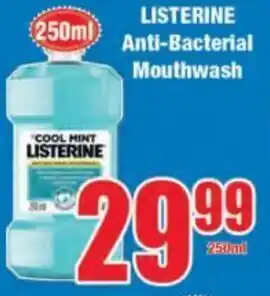 Boxer Listerine Anti-Bacterial Mouthwash 250ml offer