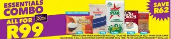 Shoprite Spekko Rice +Huletts Brown Sugar +White Star Super Maize Meal +Ellis Brown Coffee Creamer +Mr. Pasta Macaroni / Spaghetti offer