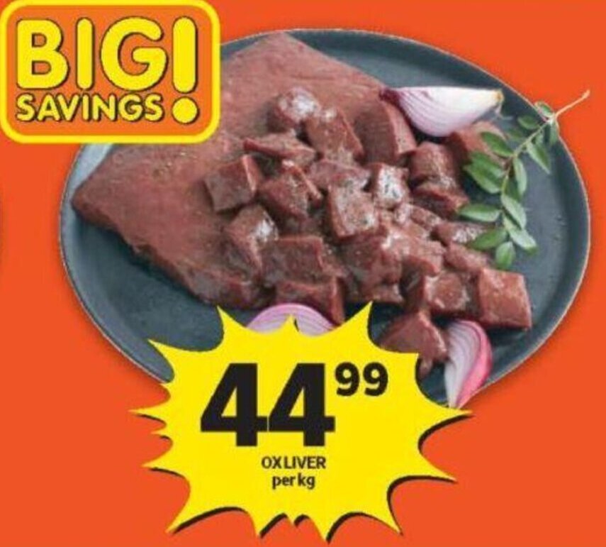 Ox Liver per kg offer at Shoprite