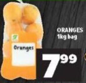 Shoprite Oranges 1kg bag offer
