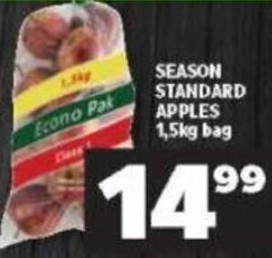 Shoprite Season Standard Apples 1,5kg bag offer