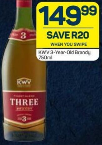 Pick n Pay KWV 3-Year-Old Brandy 750ml offer