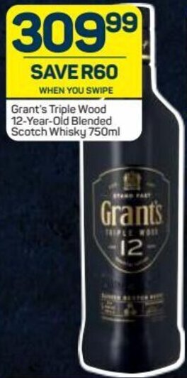 Pick n Pay Grant's Triple Wood 12-Year-Old Blended Scotch Whisky 750ml offer