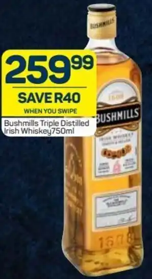 Pick n Pay Bushmills Triple Distilled Irish Whisky 750ml offer