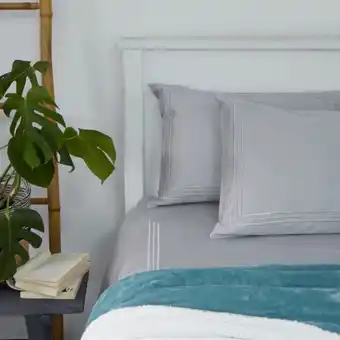 Whitehouse Whisper soft 400 thread count sateen egyptian cotton three line satin stitch duvet cover set - silver offer