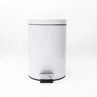 Moretti 5l round pedal bin - white